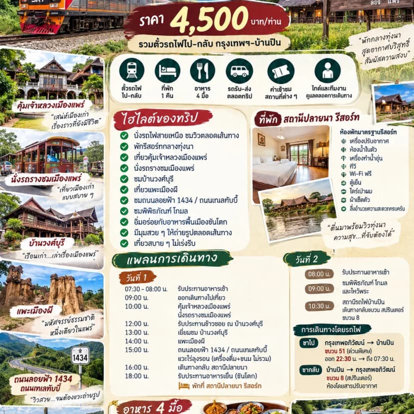 🚂 แพ็กเกจเที่ยวแพร่–เมืองลอง 2 วัน 1 คืน - 3